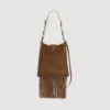 Tasche aus Leder und Wildleder mit Fransen