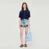 Top aus Häkel- und Jeans-Optik