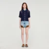 Top aus Häkel- und Jeans-Optik