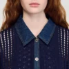 Top aus Häkel- und Jeans-Optik