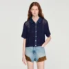 Top aus Häkel- und Jeans-Optik