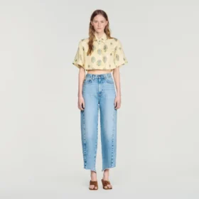 Top mit Paisley-Print und abnehmbarer Krawatte
