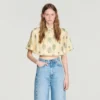 Top mit Paisley-Print und abnehmbarer Krawatte