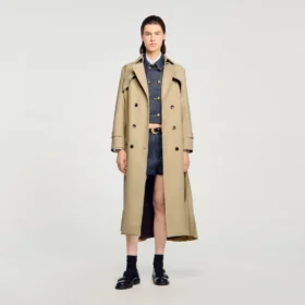 Trenchcoat mit Gürtel und Zweireiher-Schliessung