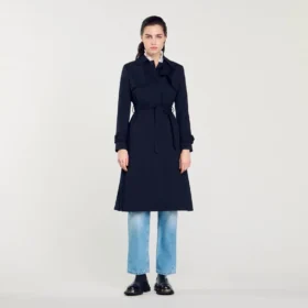 Trenchcoat mit plissiertem Einsatz