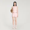 Tweed-Shorts mit Pailletten und Karomuster