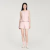 Tweed-Shorts mit Pailletten und Karomuster
