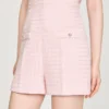 Tweed-Shorts mit Pailletten und Karomuster