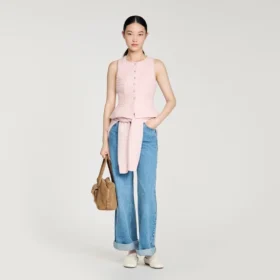 Tweed-Weste mit Peplum und Pailletten