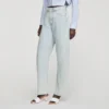 Verwaschene Barrel-Cut-Jeans aus Baumwolle