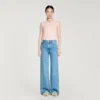 Verwaschene, weite Jeans mit geradem Bein