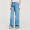 Verwaschene, weite Jeans mit geradem Bein