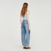 Weite Barrel-Jeans mit Palmenstickerei