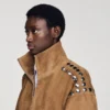 Wildlederjacke mit Nieten