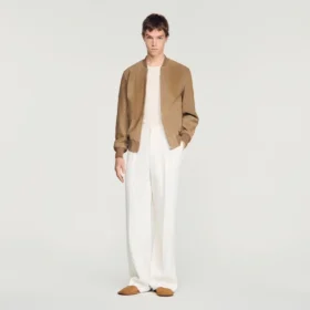 Wildlederjacke mit Reissverschluss und Schlitz