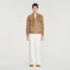 Wildlederjacke mit Reissverschluss und Schlitz