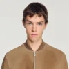 Wildlederjacke mit Reissverschluss und Schlitz