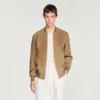 Wildlederjacke mit Reissverschluss und Schlitz