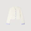 Wollcardigan mit Polokragen