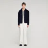 Wolljacke mit Kapuze und Reissverschluss