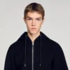 Wolljacke mit Kapuze und Reissverschluss