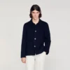 Wolljacke mit normalem Kragen