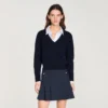 Wollpullover mit V-Ausschnitt