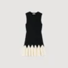 Zweifarbiges Mini-Strickkleid