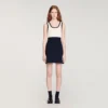 Zweifarbiges Strick-Minikleid