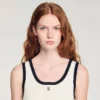 Zweifarbiges Strick-Minikleid